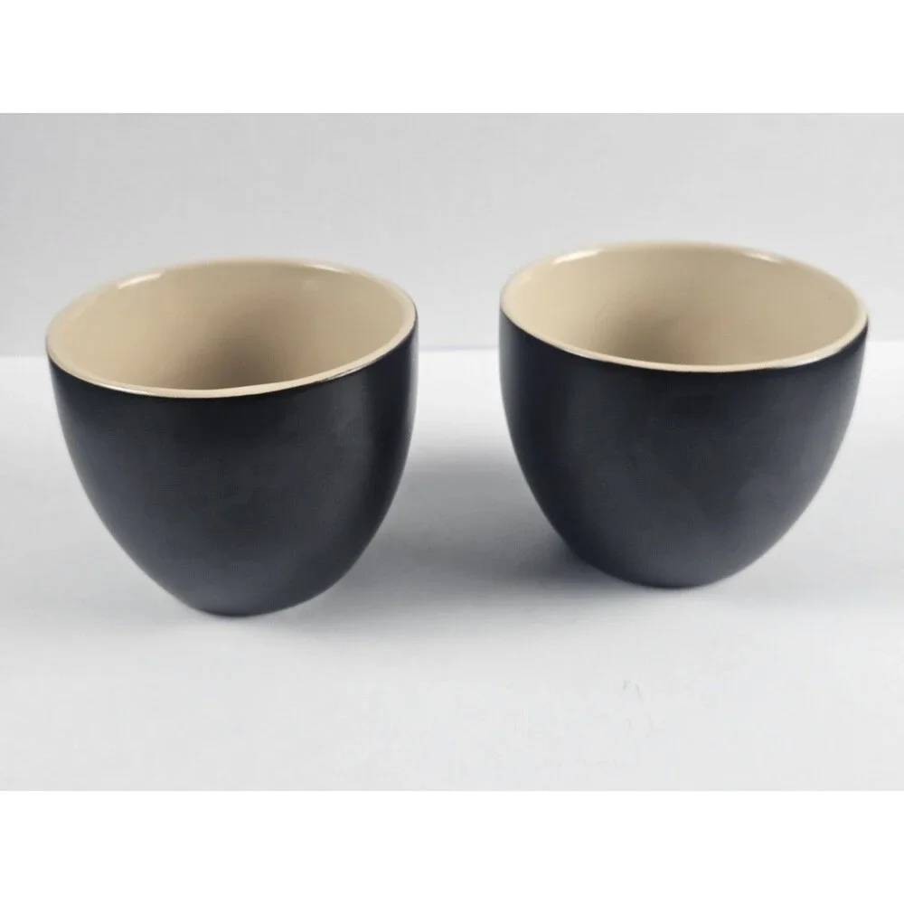 Yours Mine Baileys Irish Cream Vintage Dessert Stoneware Cups 90’s Black Matte